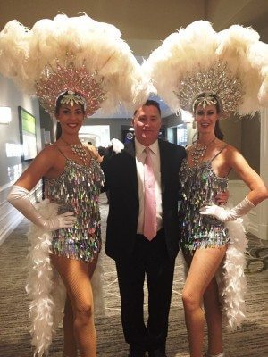 Sin City Cop and Author Bradley Nickell with Las Vegas Showgirls