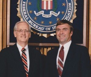 At right: FBI criminal profiler Pete Klismet in this 1985 photo with FBI Director William Sessions, at left. 