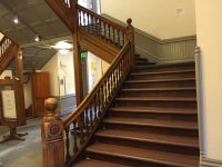 A staircase in the Aspen courthouse where Bundy was filmed walking down soon after his capture his escape from the courthouse jail